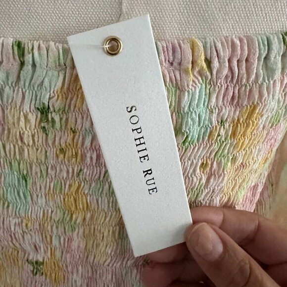 Sophie Rue by Anthropologie Puff Sleeve Mini Floral Dress Cottagecore - Picture 8 of 10